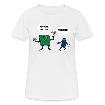 Computertechnik Diskette USB-Stick Geschenk - Frauen T-Shirt atmungsaktiv - Weiß - Vorne - AI Model Female 172 dark (172cm)