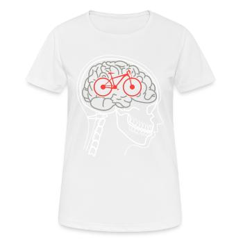 Bike driving brain biker gift cycling cycling - Women's Breathable T-Shirt - white - Front - AI Model Female 172 dark (172cm)
