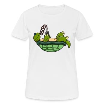 Schildkröte Trinken Soda Meer Urlaub Geschenk - Frauen T-Shirt atmungsaktiv - Weiß - Vorne - AI Model Female 172 dark (172cm)