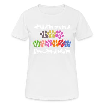 Dog dog walk dog mom dog owner - Women's Breathable T-Shirt - white - Front - AI Model Female 172 dark (172cm)