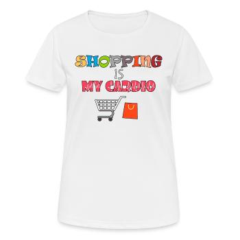 Shopping shopping cart cardio gift - Women's Breathable T-Shirt - white - Front - AI Model Female 172 dark (172cm)