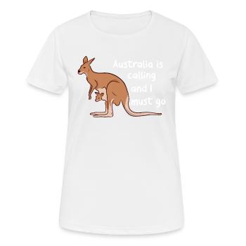 Australie Kangourou Kangourou Koala Backpacker - T-shirt respirant Femme - blanc - Devant - AI Model Female 172 dark (172cm)