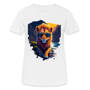 Mignon bébé lion - T-shirt respirant Femme - blanc - Devant - AI Model Female 172 dark (172cm)