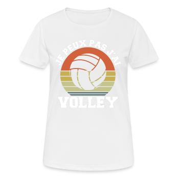 Ich kann nicht Ich habe Volley Humor Geschenk - Frauen T-Shirt atmungsaktiv - Weiß - Vorne - AI Model Female 172 dark (172cm)