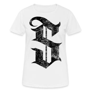 Tshirt alphabet initial S - T-shirt respirant Femme - blanc - Devant - AI Model Female 172 dark (172cm)