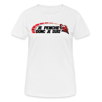 Je penche donc je suis - T-shirt respirant Femme - blanc - Devant - AI Model Female 172 dark (172cm)