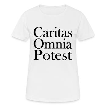 Caritas omnia potest - L’amour peut tout faire - noir - T-shirt respirant Femme - blanc - Devant - AI Model Female 172 dark (172cm)