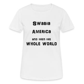 Souabe Amérique puis monde entier - noir - T-shirt respirant Femme - blanc - Devant - AI Model Female 172 dark (172cm)