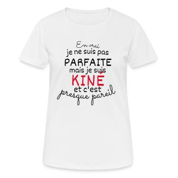 In Real Not Perfect But I Am a Physiotherapist - Women's Breathable T-Shirt - white - Front - AI Model Female 172 dark (172cm)