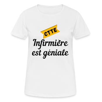 Cette infirmière est géniale - T-shirt respirant Femme - blanc - Devant - AI Model Female 172 dark (172cm)