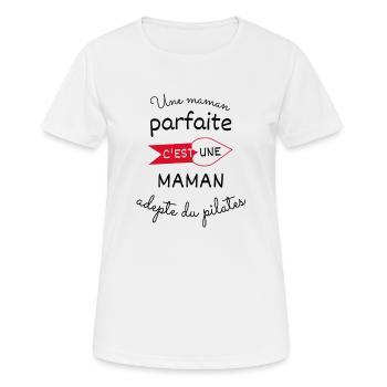 Une maman parfaite maman adepte du pilâtes - T-shirt respirant Femme - blanc - Devant - AI Model Female 172 dark (172cm)