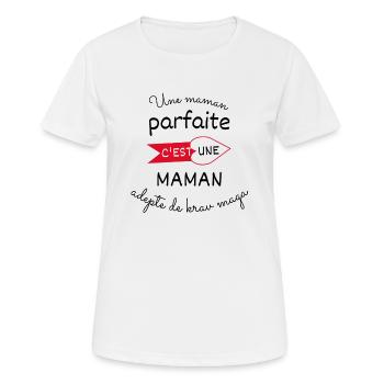 maman parfaite c'est une maman adepte de krav maga - T-shirt respirant Femme - blanc - Devant - AI Model Female 172 dark (172cm)