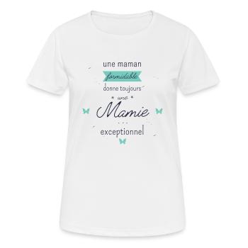 T shirt pour Grand Mère Une Mamie Exceptionnelle - T-shirt respirant Femme - blanc - Devant - AI Model Female 172 dark (172cm)
