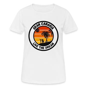 Gran Canaria - Live the Dream - Women's Breathable T-Shirt - white - Front - AI Model Female 172 dark (172cm)