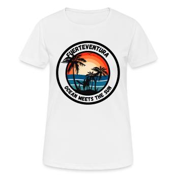 Fuerteventura - Ocean meets the Sun - Women's Breathable T-Shirt - white - Front - AI Model Female 172 dark (172cm)