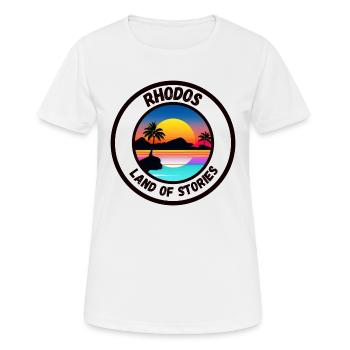 Rhodos - Land of Stories - Frauen T-Shirt atmungsaktiv - Weiß - Vorne - AI Model Female 172 dark (172cm)