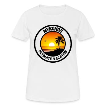 Mykonos - Ultimate Vacation - Women's Breathable T-Shirt - white - Front - AI Model Female 172 dark (172cm)