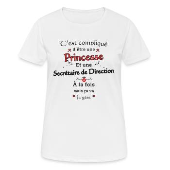Princess Executive Secretary - Women's Breathable T-Shirt - white - Front - AI Model Female 172 dark (172cm)