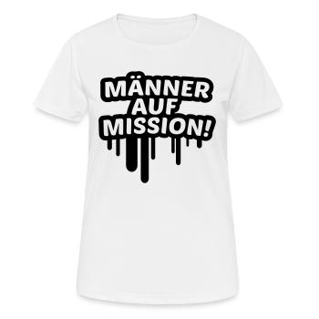 L'équipe hommes sur un équipage de la mission, JGA - T-shirt respirant Femme - blanc - Devant - AI Model Female 172 dark (172cm)