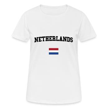 NETHERLANDS - Women's Breathable T-Shirt - white - Front - AI Model Female 172 dark (172cm)