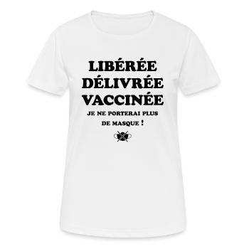 JE NE PORTERAI PLUS DE MASQUE - T-shirt respirant Femme - blanc - Devant - AI Model Female 172 dark (172cm)