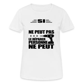 BRICOLEUR À PERSONNALISER - T-shirt respirant Femme - blanc - Devant - AI Model Female 172 dark (172cm)