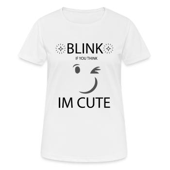 Zwinker Süß Auge Flirt Blinzeln - Frauen T-Shirt atmungsaktiv - Weiß - Vorne - AI Model Female 172 dark (172cm)