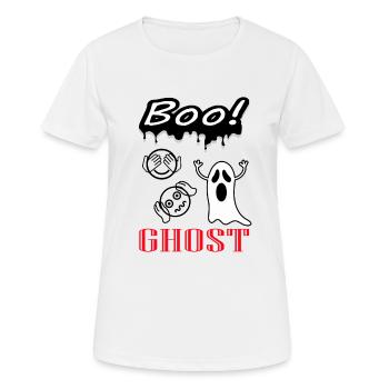 Buhu Ghost Ghost Scare Terrible Spooky - T-shirt respirant Femme - blanc - Devant - AI Model Female 172 dark (172cm)