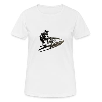 Jet Ski Waterskiing Water Waves Surfing - Women's Breathable T-Shirt - white - Front - AI Model Female 172 dark (172cm)
