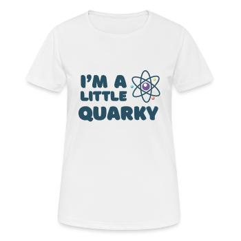 Im a little quarky Atom Neutron - Frauen T-Shirt atmungsaktiv - Weiß - Vorne - AI Model Female 172 dark (172cm)