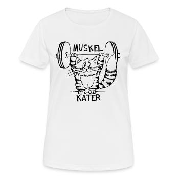 Cadeau de chat musculaire - T-shirt respirant Femme - blanc - Devant - AI Model Female 172 dark (172cm)