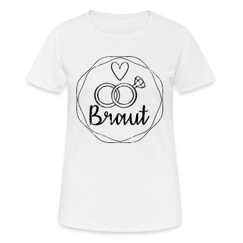Alliance de fiançailles mariée cadeau - T-shirt respirant Femme - blanc - Devant - AI Model Female 172 dark (172cm)