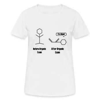 Cadeau de professeur de chimie pour l'examen de chimie organique - T-shirt respirant Femme - blanc - Devant - AI Model Female 172 dark (172cm)
