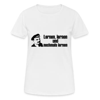 Lernen lernen und nochmals lernen Lenin Geschenk - Frauen T-Shirt atmungsaktiv - Weiß - Vorne - AI Model Female 172 dark (172cm)
