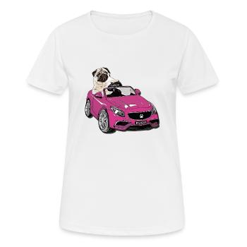 Carlin au volant - T-shirt respirant Femme - blanc - Devant - AI Model Female 172 dark (172cm)