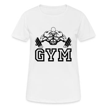 Cadeau Gym Beast - T-shirt respirant Femme - blanc - Devant - AI Model Female 172 dark (172cm)