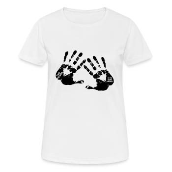 Poignée de main Futur Symbole Rengaine Cadeau - T-shirt respirant Femme - blanc - Devant - AI Model Female 172 dark (172cm)