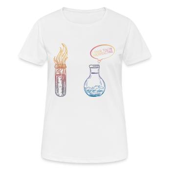 Chemie Kolben Reaktion Labor Spruch Geschenk - Frauen T-Shirt atmungsaktiv - Weiß - Vorne - AI Model Female 172 dark (172cm)