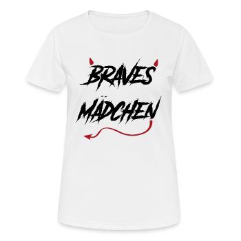 Braves Maedchen teuflisch Spruch Geschenk - Frauen T-Shirt atmungsaktiv - Weiß - Vorne - AI Model Female 172 dark (172cm)