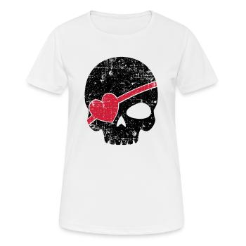 Pirat Augenklappe Liebe Herz Geschenk - Frauen T-Shirt atmungsaktiv - Weiß - Vorne - AI Model Female 172 dark (172cm)