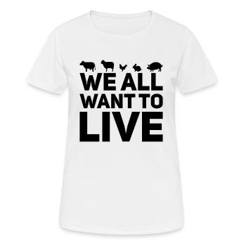 Dire végétalien: protection des animaux - T-shirt respirant Femme - blanc - Devant - AI Model Female 172 dark (172cm)