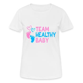 Cadeau d'équipe bébé en bonne santé - T-shirt respirant Femme - blanc - Devant - AI Model Female 172 dark (172cm)