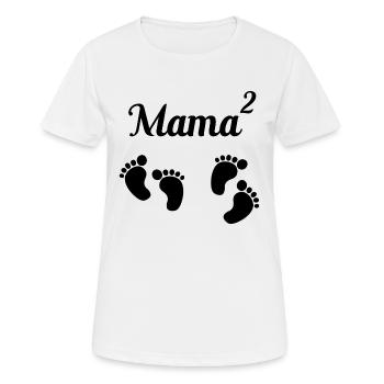 Mom squared twins twins gift - Women's Breathable T-Shirt - white - Front - AI Model Female 172 dark (172cm)