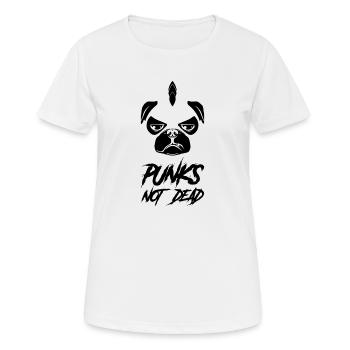 Punks not Dead Mops Pug Geschenk - Frauen T-Shirt atmungsaktiv - Weiß - Vorne - AI Model Female 172 dark (172cm)