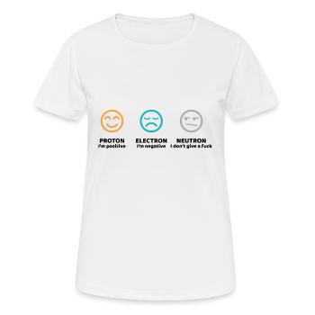 Cadeau Science Proton Electron Neutron - T-shirt respirant Femme - blanc - Devant - AI Model Female 172 dark (172cm)