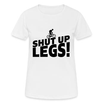 Shut up legs vélo cadeau vélo - T-shirt respirant Femme - blanc - Devant - AI Model Female 172 dark (172cm)