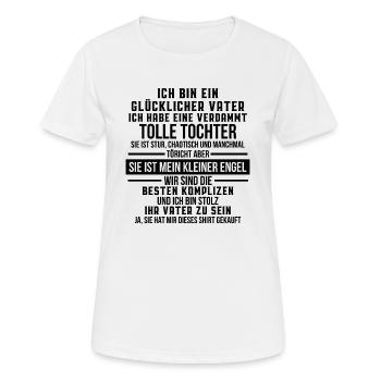 Gluecklicher Vater einer Tochter Vatertag Geschenk - Frauen T-Shirt atmungsaktiv - Weiß - Vorne - AI Model Female 172 dark (172cm)