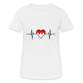 Franken Bayern Herzschlag EKG Herz Geschenk - Frauen T-Shirt atmungsaktiv - Weiß - Vorne - AI Model Female 172 dark (172cm)