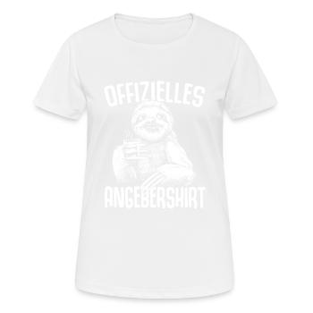 Offizielles Angebershirt Lustiges Angeber Faultier - Frauen T-Shirt atmungsaktiv - Weiß - Vorne - AI Model Female 172 dark (172cm)