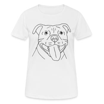 American Staffordshire Terrier - Frauen T-Shirt atmungsaktiv - Weiß - Vorne - AI Model Female 172 dark (172cm)